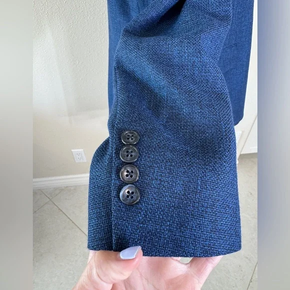 Hart Schaffner Marx Men's New York Fit Textured Sport Coat, Navy, 40R